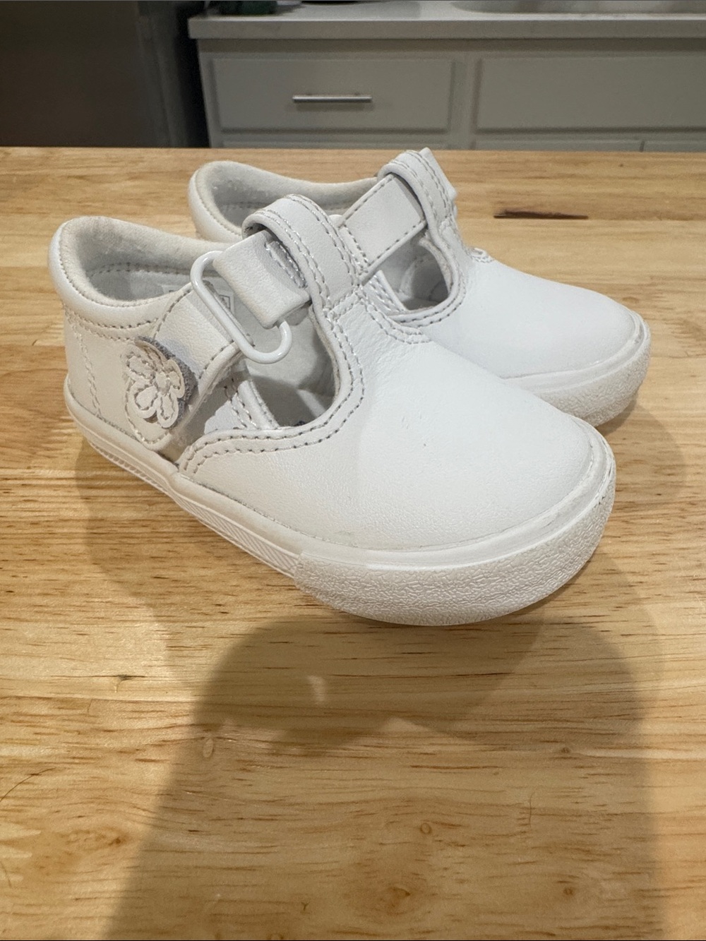 Keds White Kids Mary Jane Hook-and-Loop Sneakers